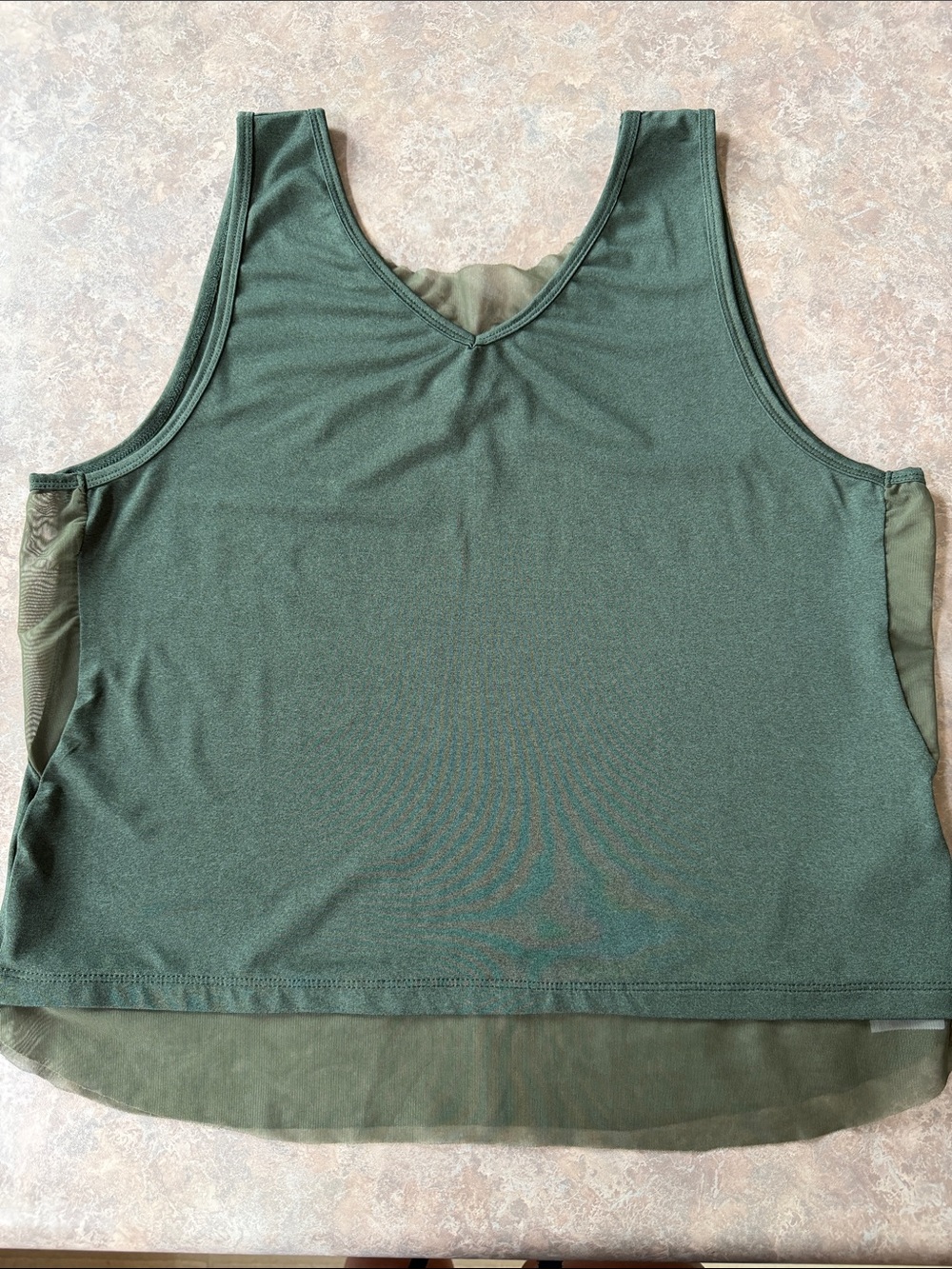 Relaxed V-Neck Tank Top in Olive Green